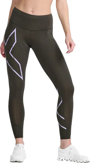 2XU Women&#x27;s Light Speed Mid-Rise Compression Tights Flint/Lavender Reflective | Buy 2XU Women&#x27;s Light Speed Mid-Rise Compression Tights Flint/Lavender Reflective here | Outnorth