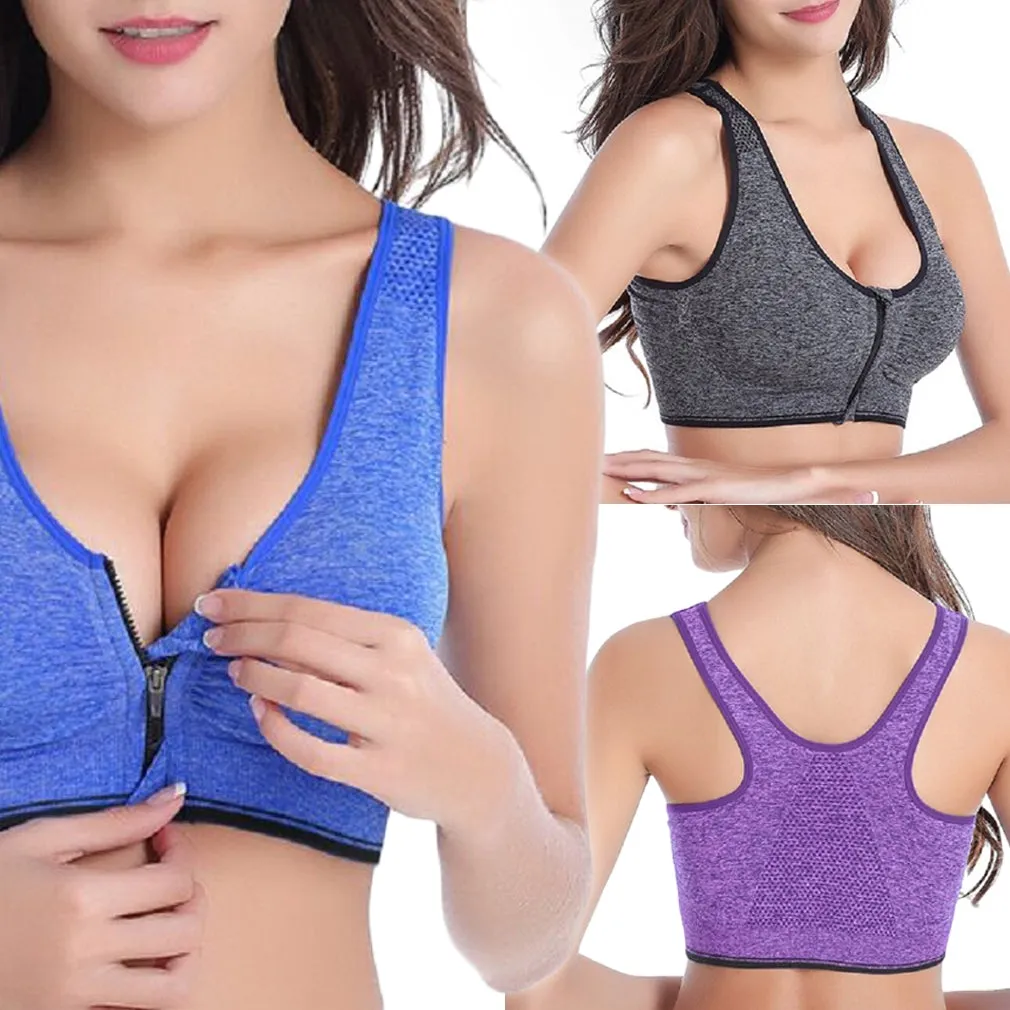 3-Pack : Incredible Endurance Front-Zip Sports Bra