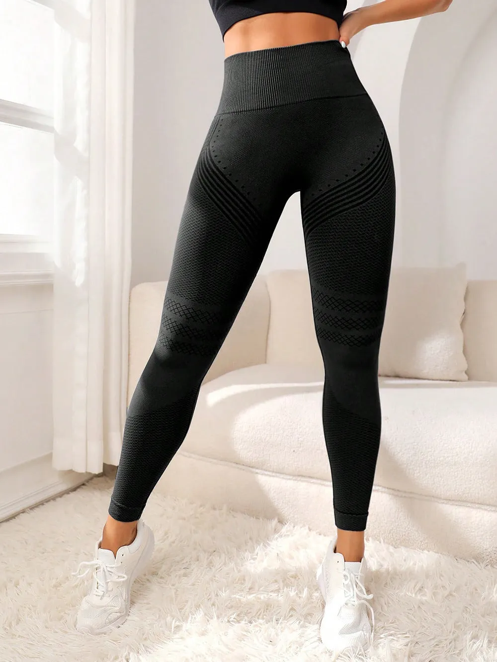 4FunGift® Yoga Future Seamless Wide Waistband Sports Leggings