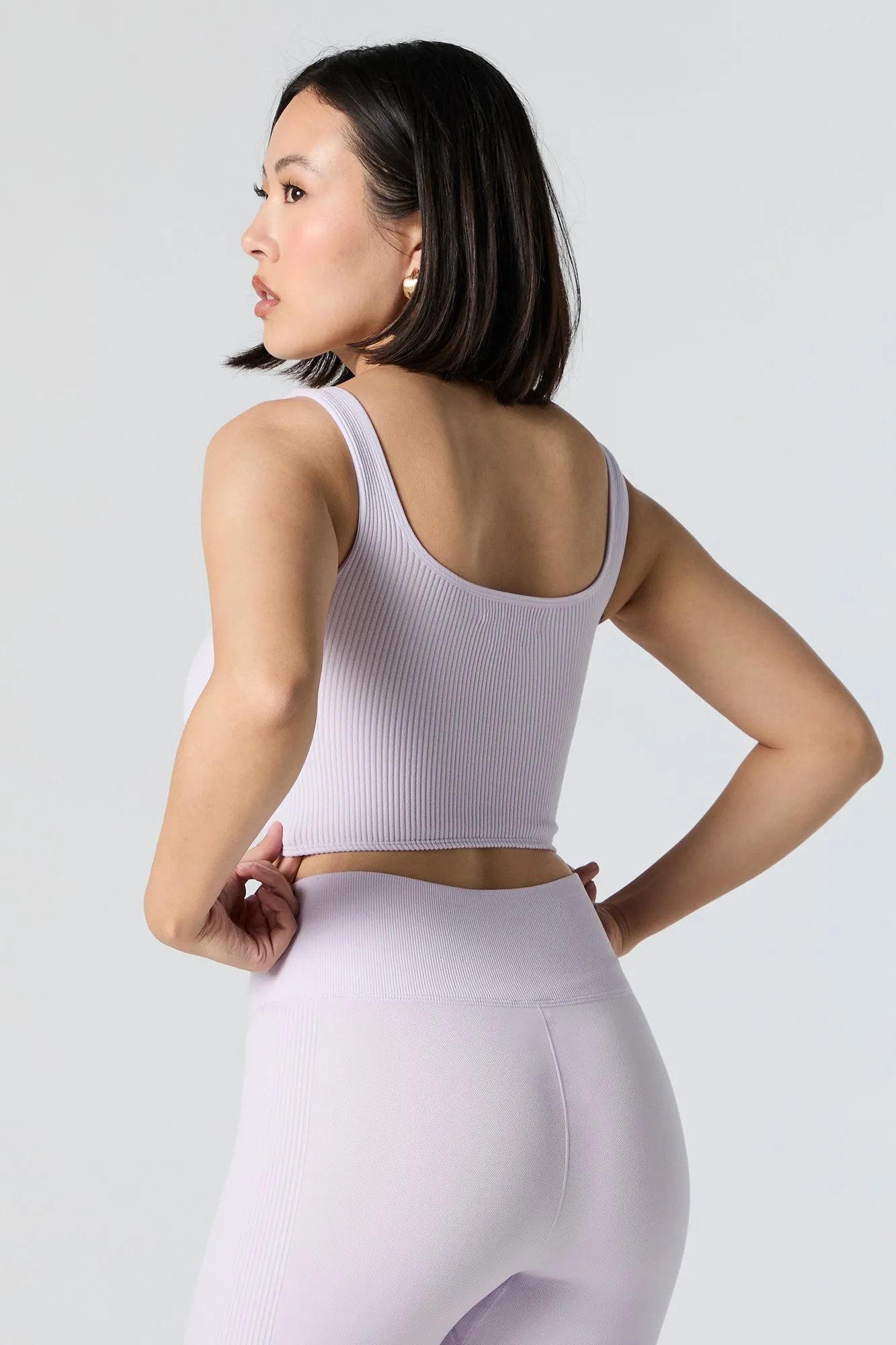 Active Seamless Ribbed Square Neck Tank