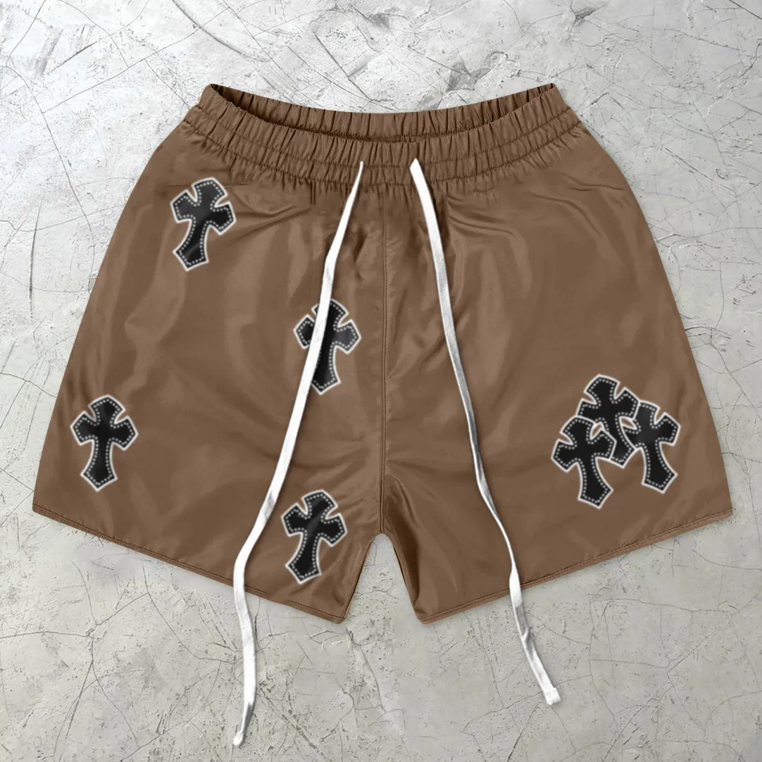 Brown Cross Sports Shorts