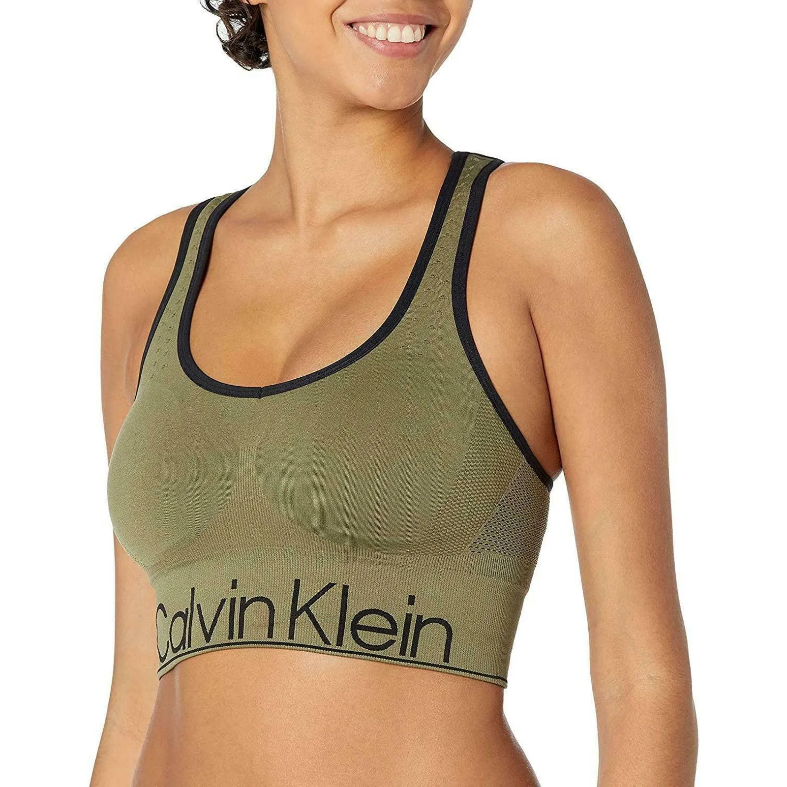 Calvin Klein Women's Mid-Impact Sports Bra Bonsai NWT