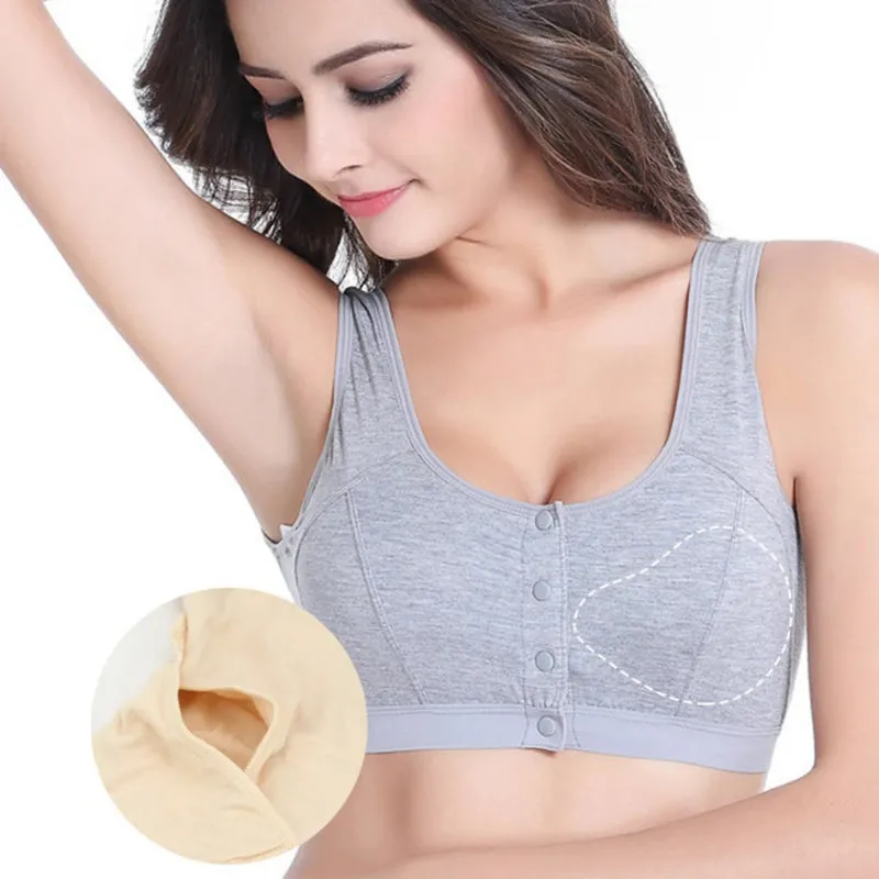 Comfortable Mastectomy Bra with Pockets and Front Closure