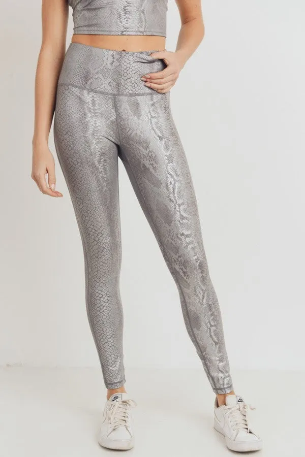 Content: Silver Snake Print Highwaist Leggings