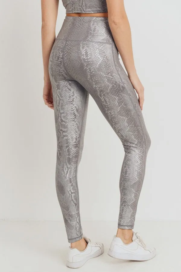 Content: Silver Snake Print Highwaist Leggings