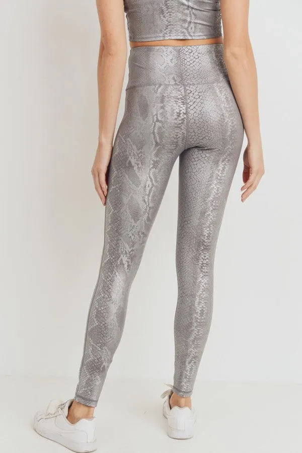 Content: Silver Snake Print Highwaist Leggings