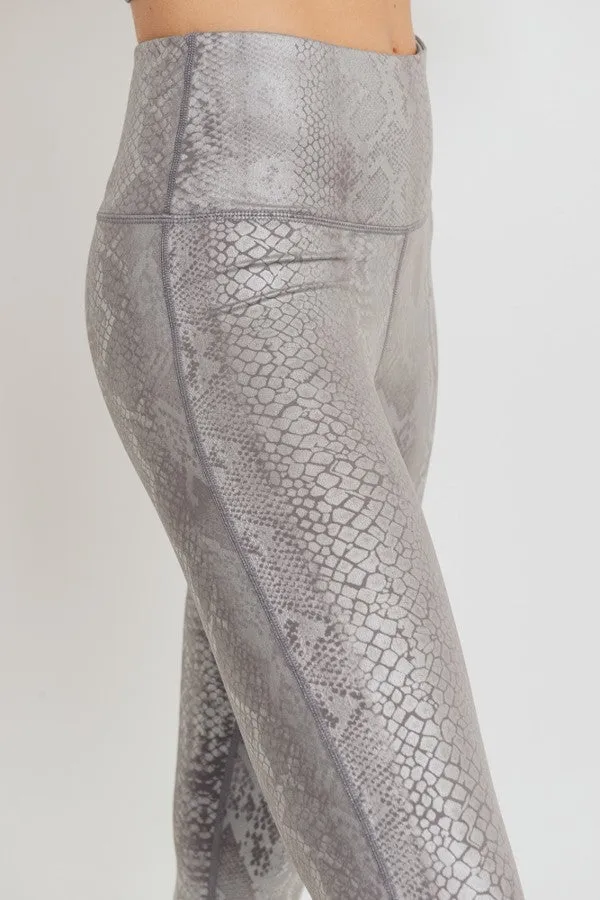 Content: Silver Snake Print Highwaist Leggings