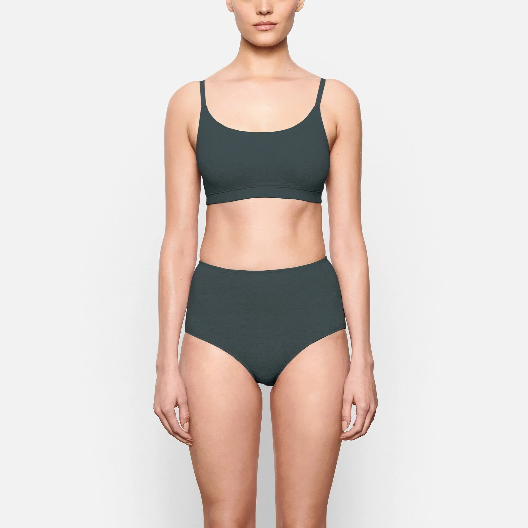 COTTON JERSEY SCOOP BRALETTE | DEEP SEA