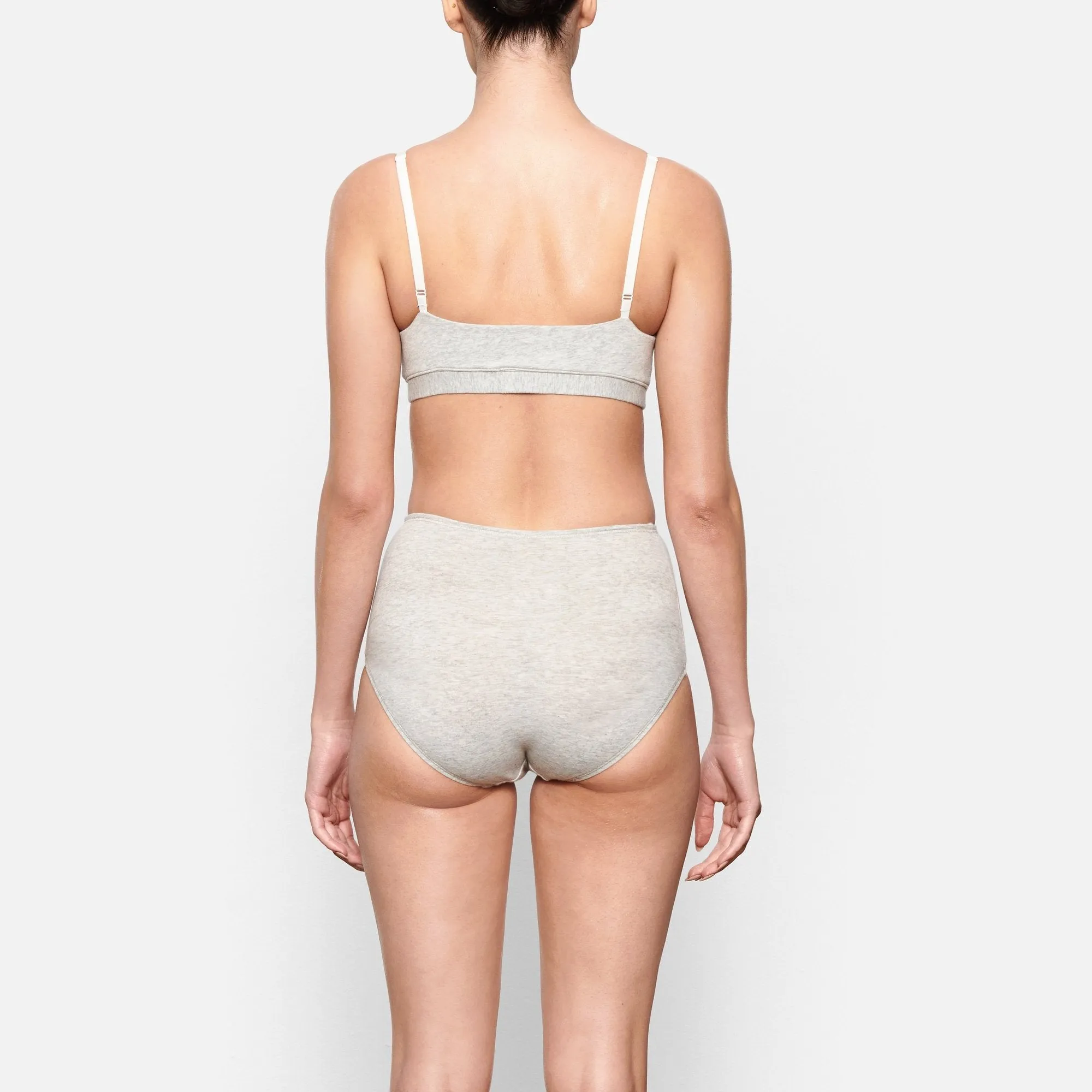 COTTON JERSEY SCOOP BRALETTE | LIGHT HEATHER GREY