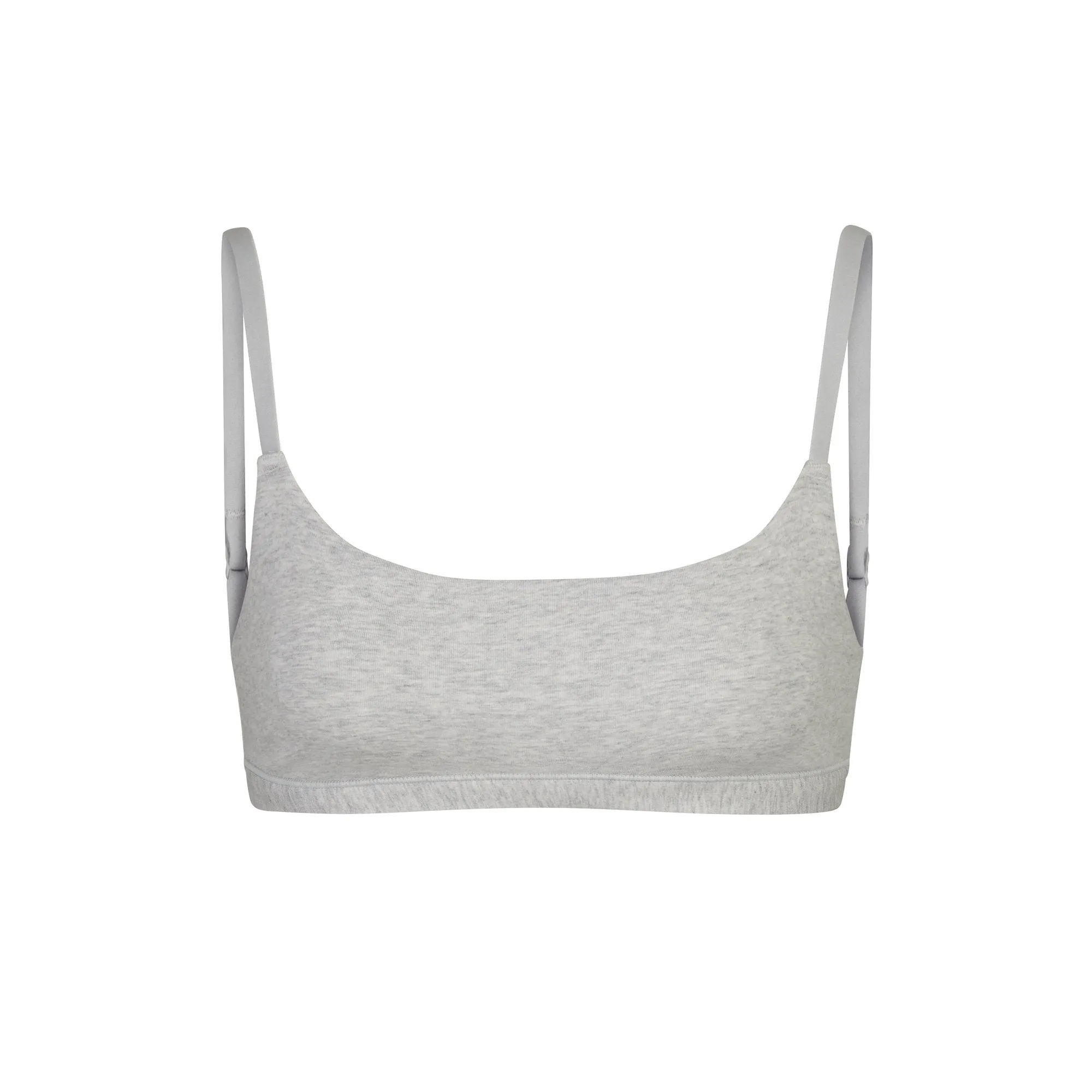 COTTON JERSEY SCOOP BRALETTE | LIGHT HEATHER GREY