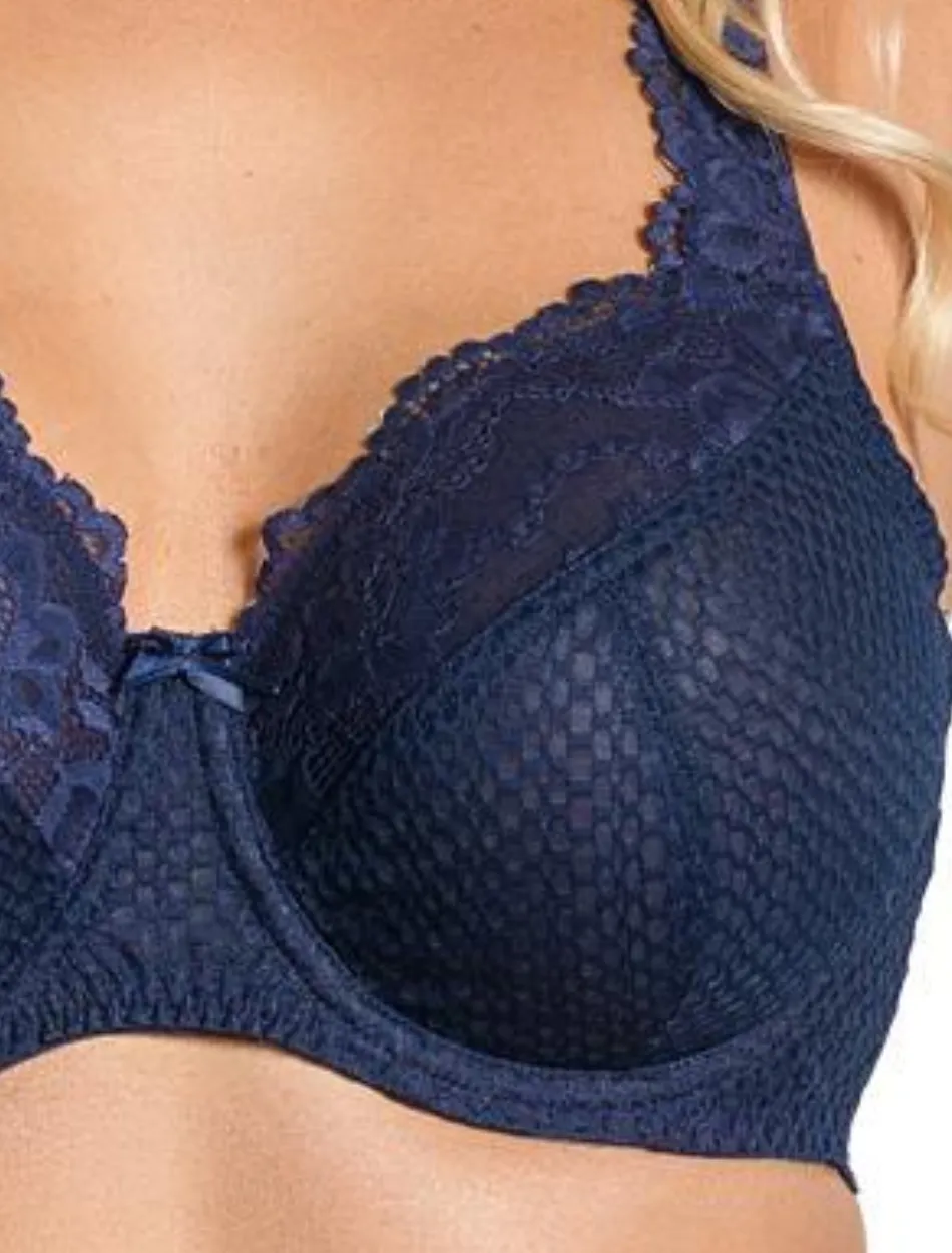 Fit Fully Yours Serena Underwire Lace Bra, Navy | Navy Fit Fully Yours Serena Bra