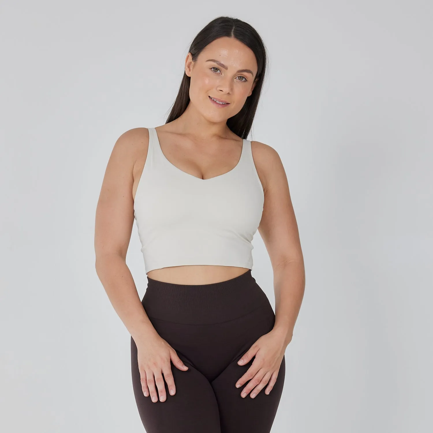 Flexi Bra Top in Oat Milk - Cropped