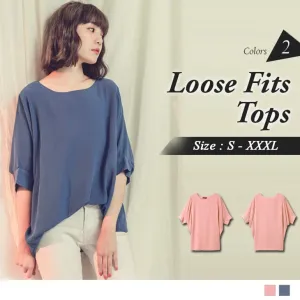 FLYING SLEEVE LOOSE FITS LONGLINE TOPS