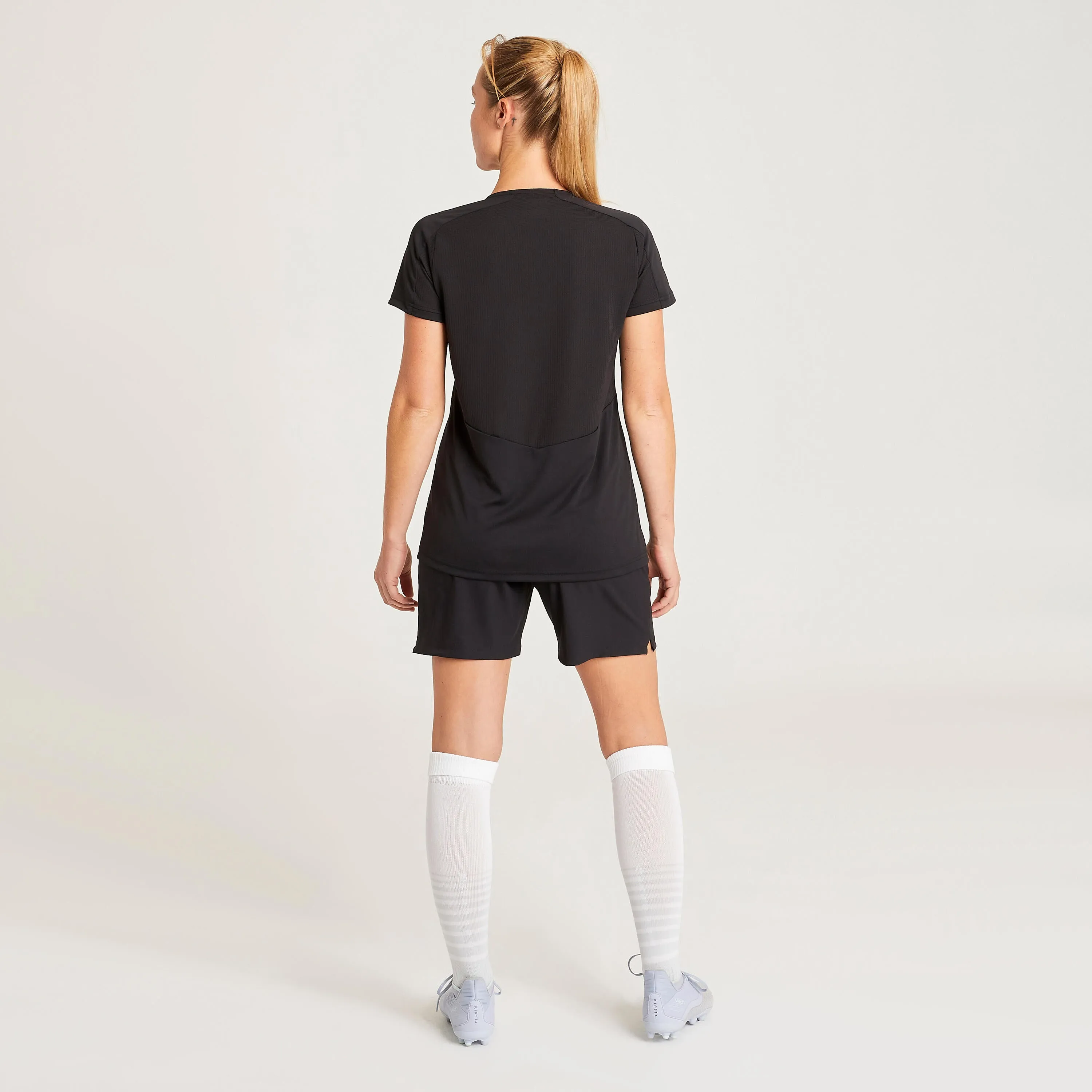 Football shorts VIRALTO  women's black KIPSTA, black/charcoal gray