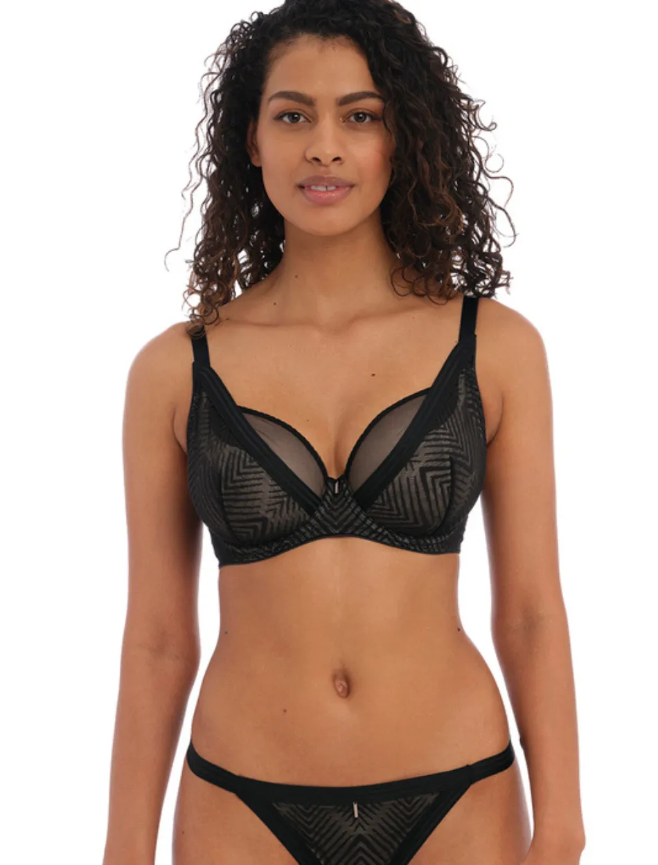 Freya Tailored Bra Underwire High Apex Plunge Bra, Black