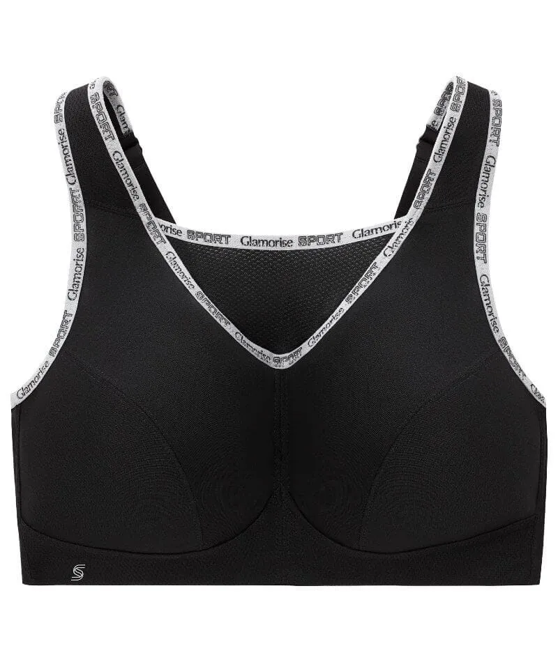 Glamorise No-Bounce Camisole Wire-Free Sports Bra - Black