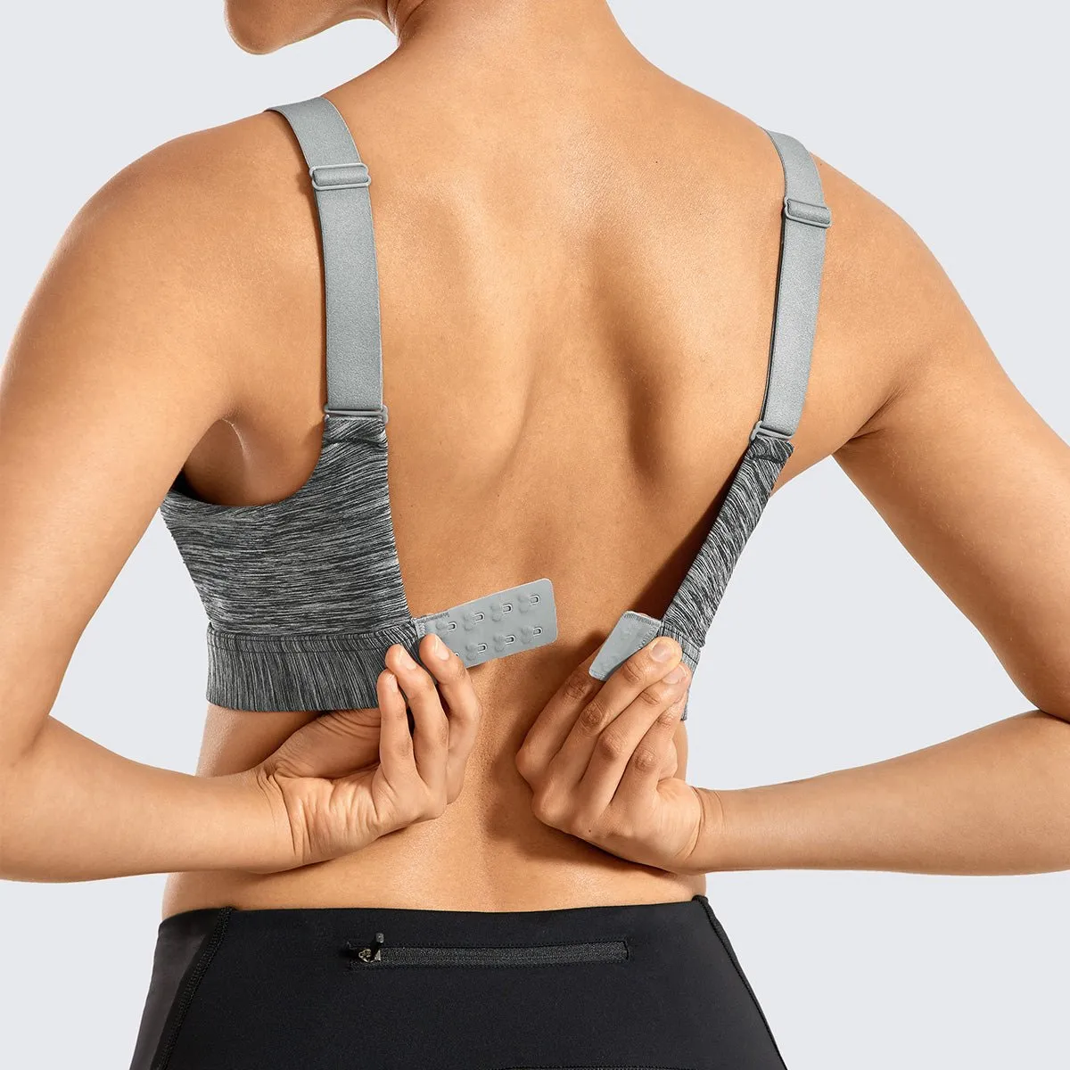 Gym Ready Breathable Soft Mesh Padded Wireless Grey Sports Bra