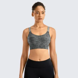 Gym Ready Breathable Soft Mesh Padded Wireless Grey Sports Bra