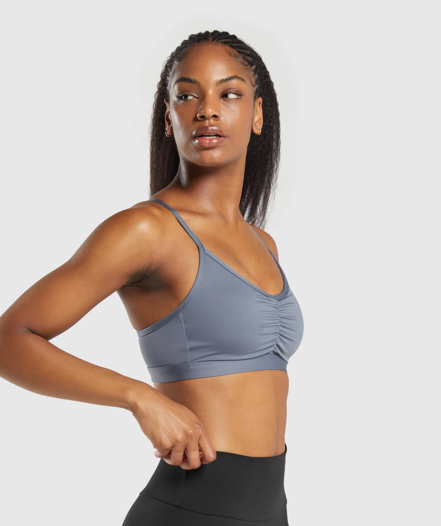 Gymshark Ruched Sports Bra - Iron Blue