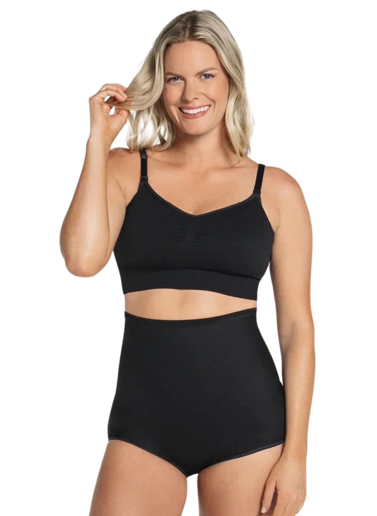 High-Tech Clip Cup Maternity & Nursing Bra - Black