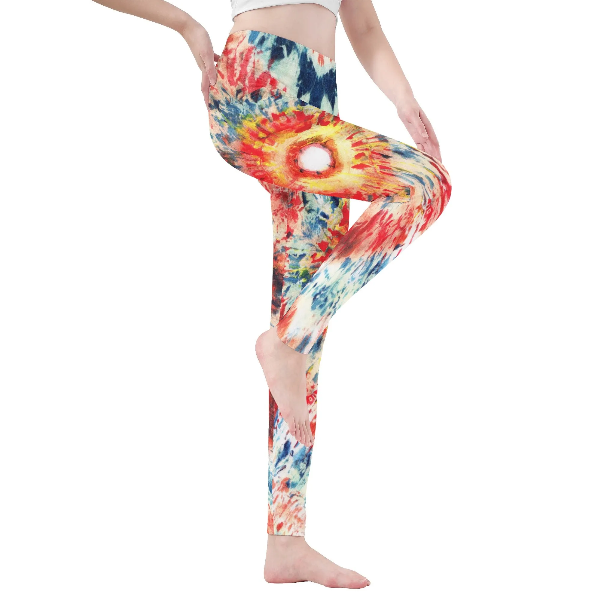 Leggings for Women | Petite to Plus Size | High Waisted | Ankle Length | Tie and Dye | Aquarius Womens Leggings