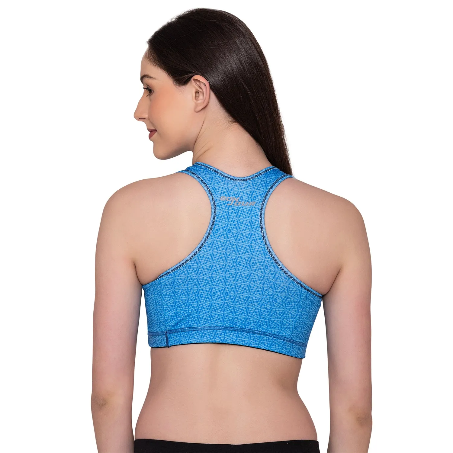 Light Blue padded Wirefree Full Coverage Sports Bra