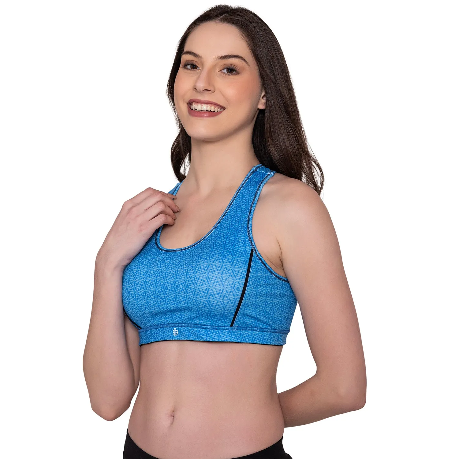 Light Blue padded Wirefree Full Coverage Sports Bra