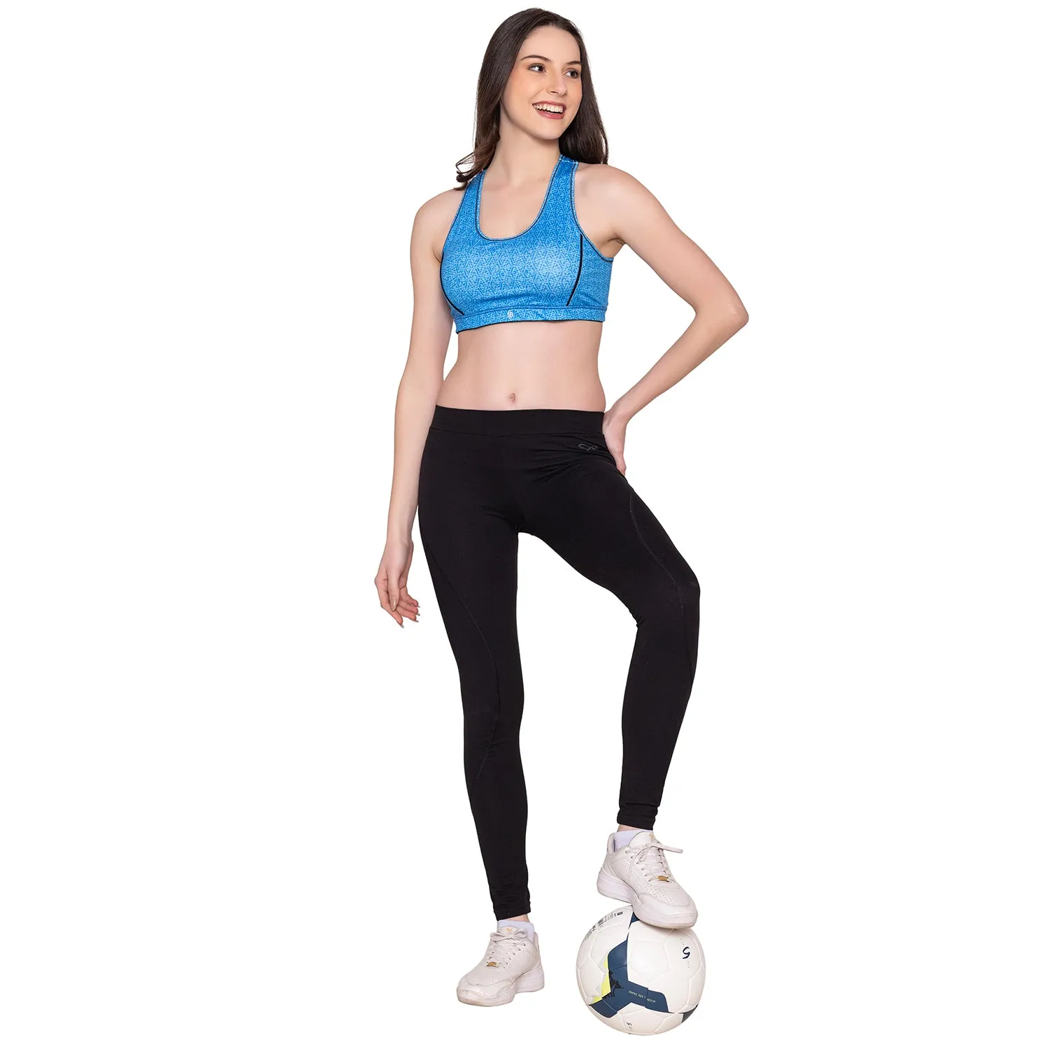 Light Blue padded Wirefree Full Coverage Sports Bra