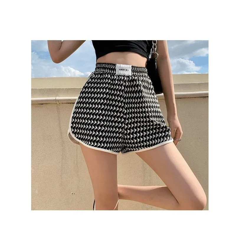 Loose Fit Sports Print Slimming High-Waisted Shorts