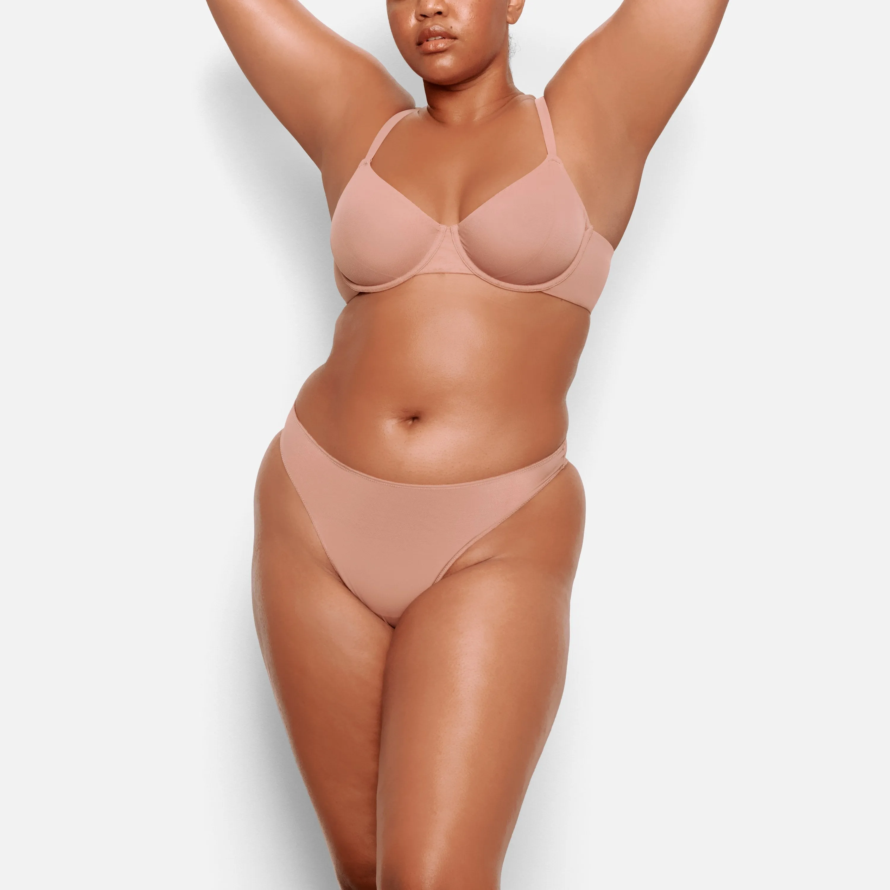 MESH UNDERWIRE BRA | ROSE CLAY