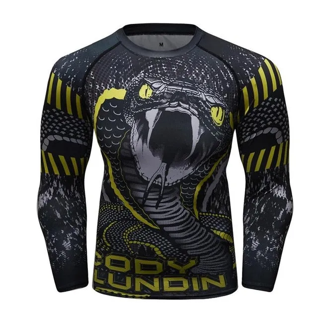 MMA Samurai Printed Workout Quick Dry Long Sleeve