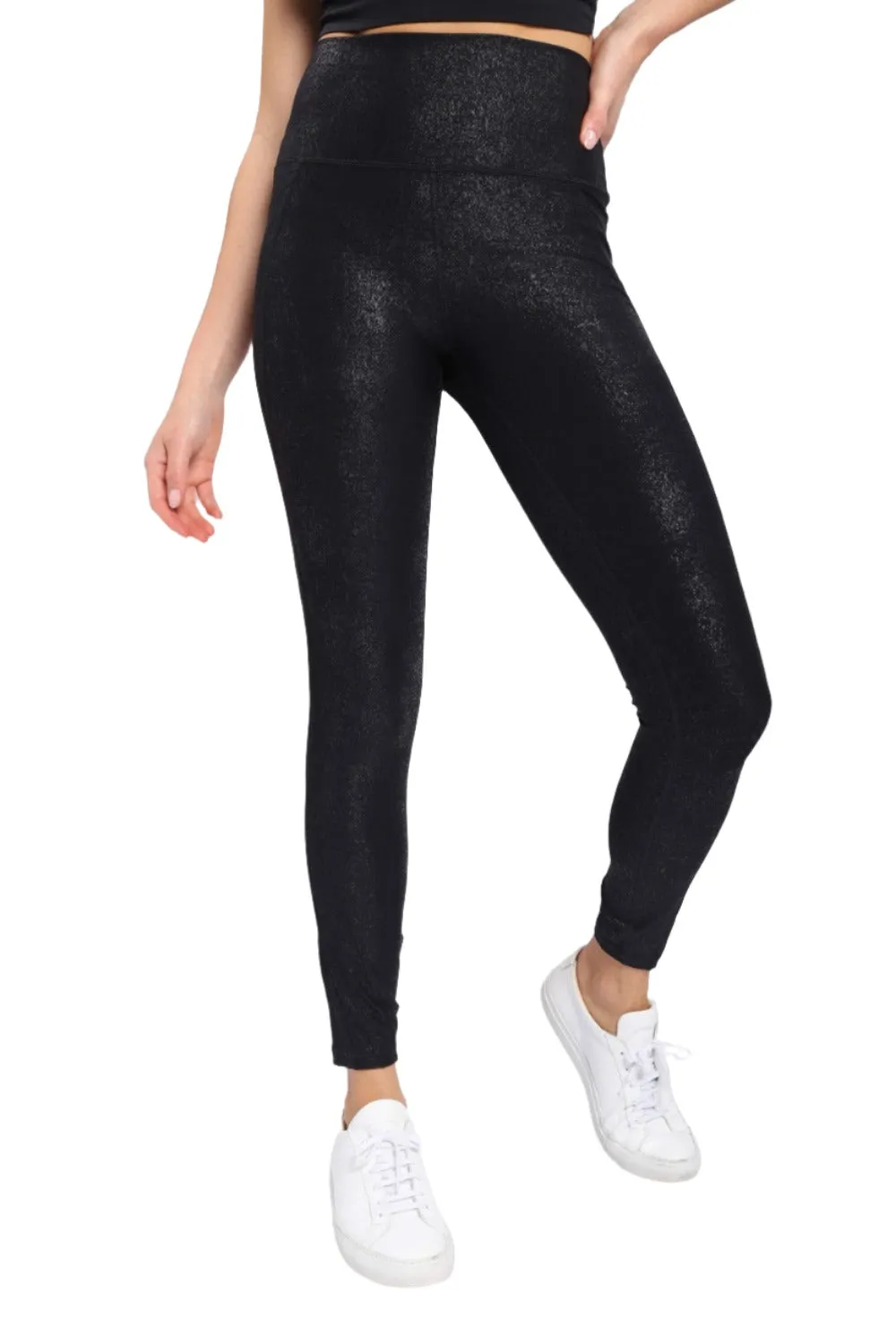 Mono B High waist Foil Leggings With Side Pockets APH-A0951 and Plus