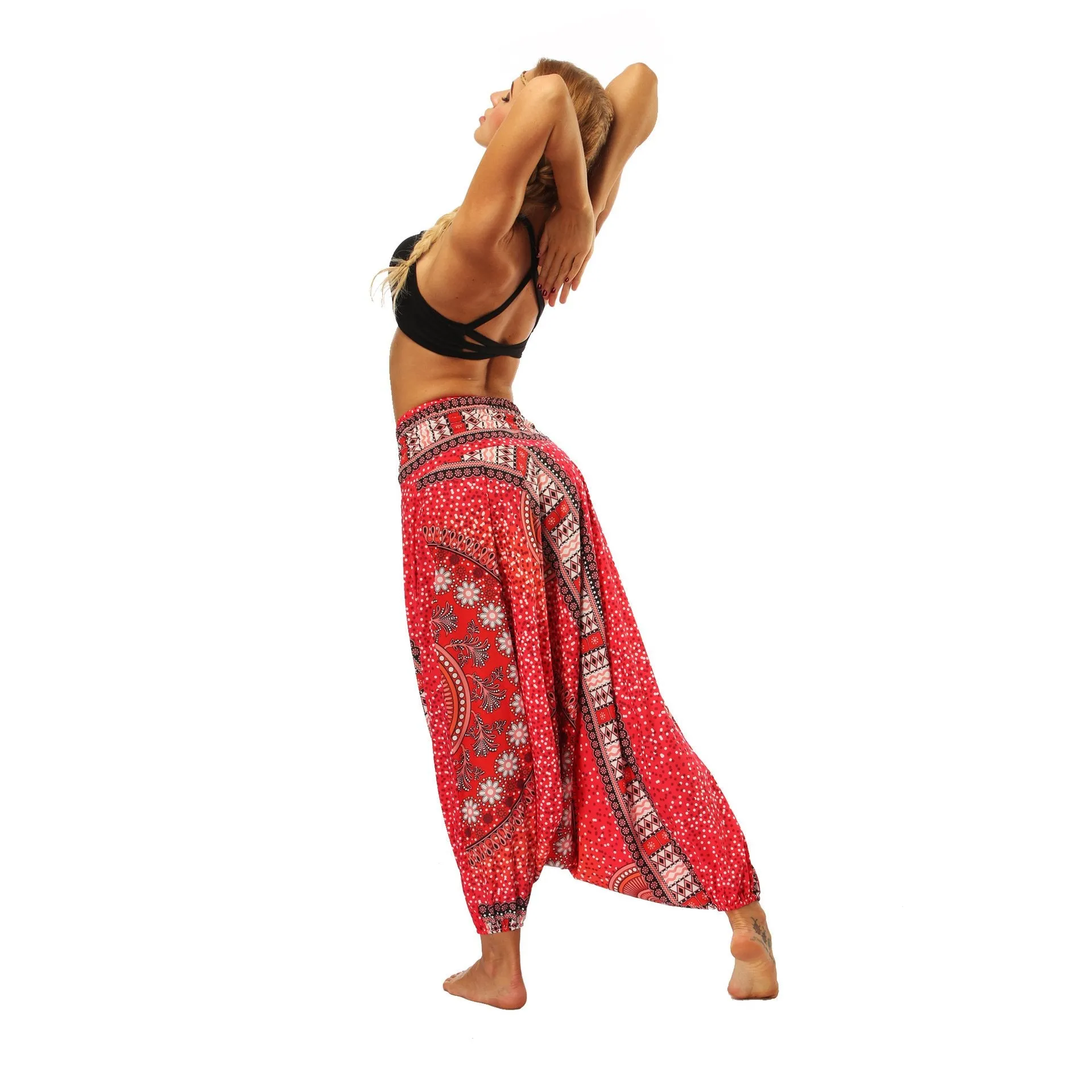 National Wind Style Digital Print Loose Women's Fitness Yoga Pants Leisure Lantern Yoga Pants