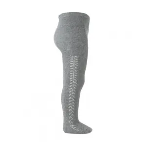 Openwork Side Warm Tights Charcoal