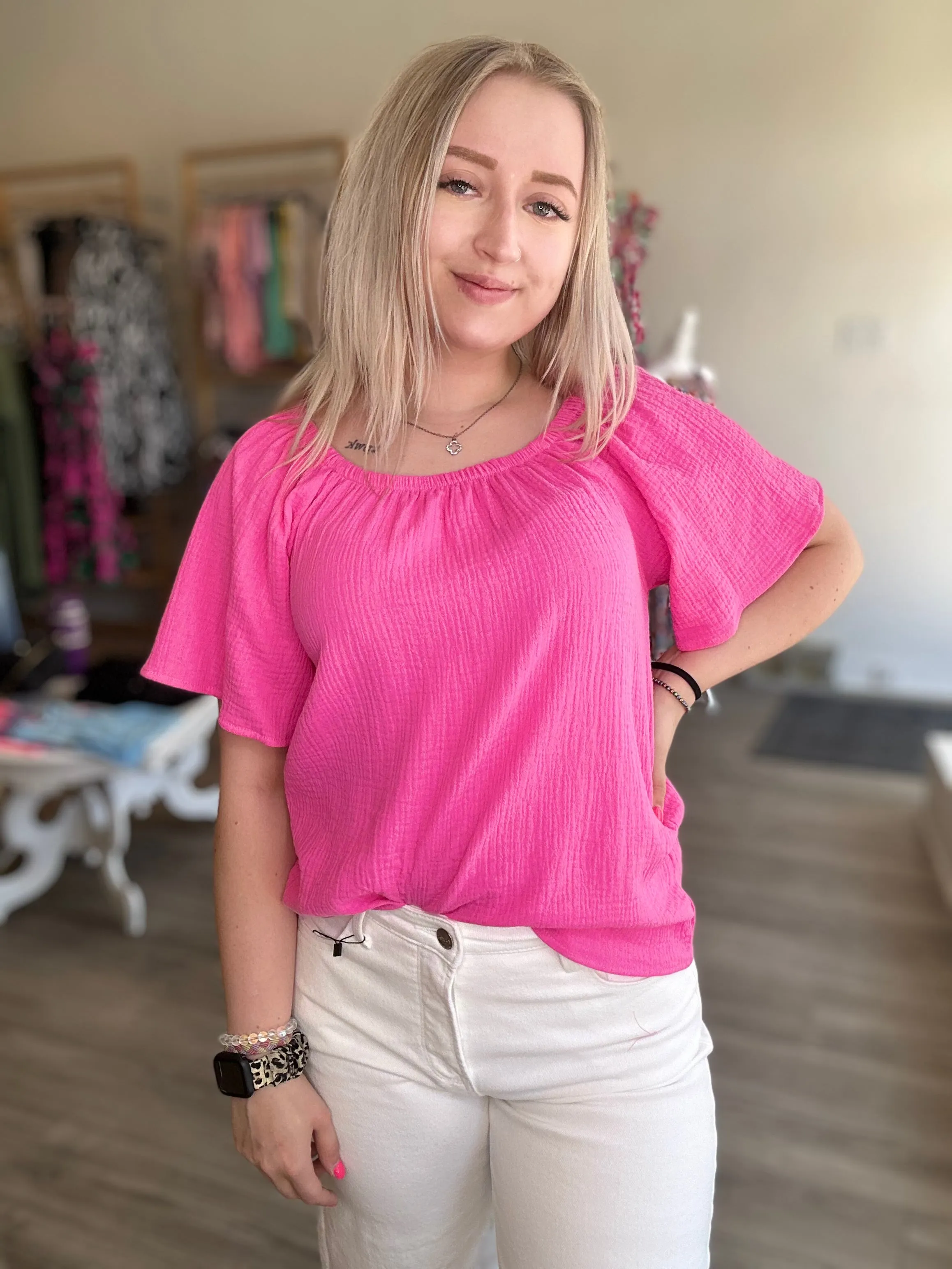 Pink Short Sleeve Top