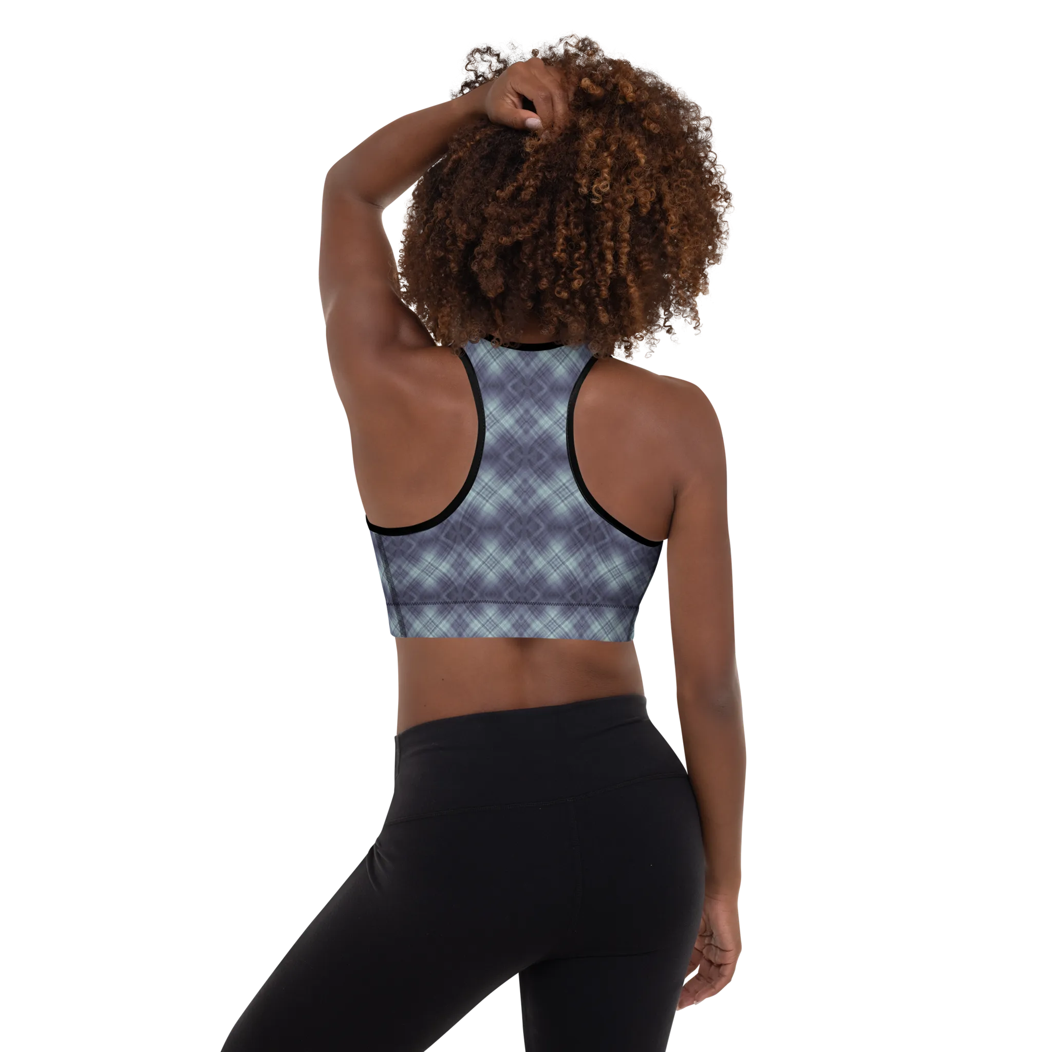 Recursia Argyle Rewired I Padded Sports Bra In Blue