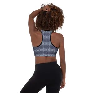 Recursia Argyle Rewired II Padded Sports Bra In Blue