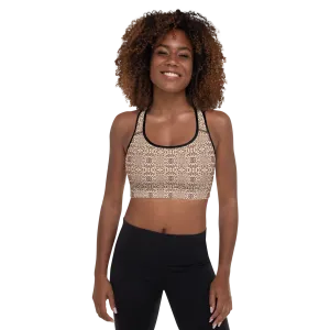 Recursia Contemplative Jaguar Padded Sports Bra In Pink