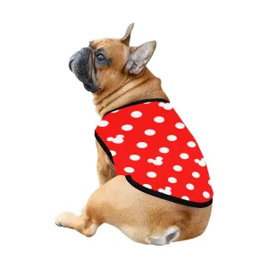 Adorable Red Pet Tank Top with White Mickey Mouse Polka Dots