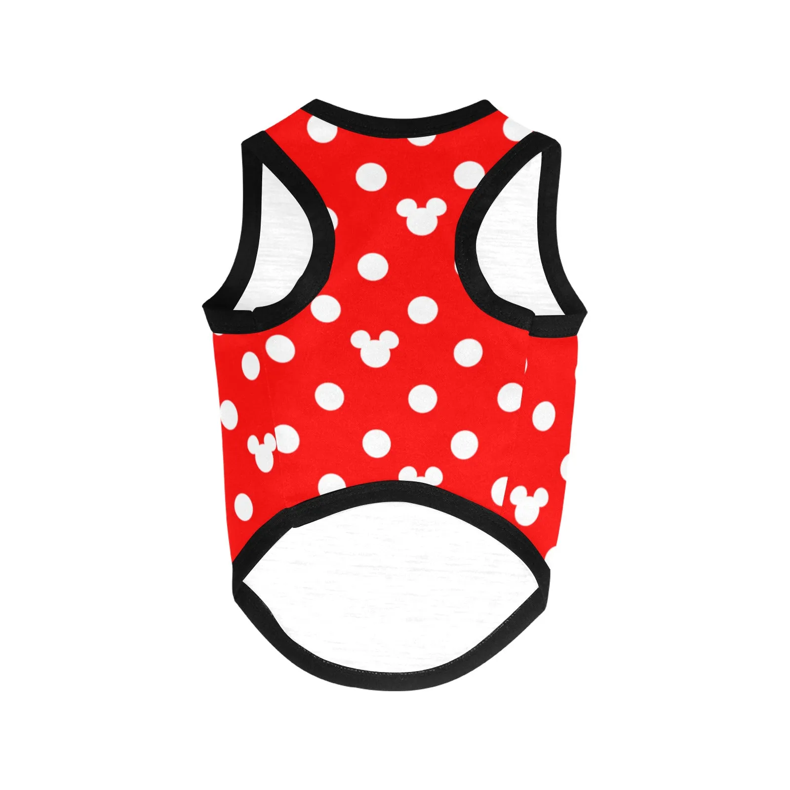 Adorable Red Pet Tank Top with White Mickey Mouse Polka Dots