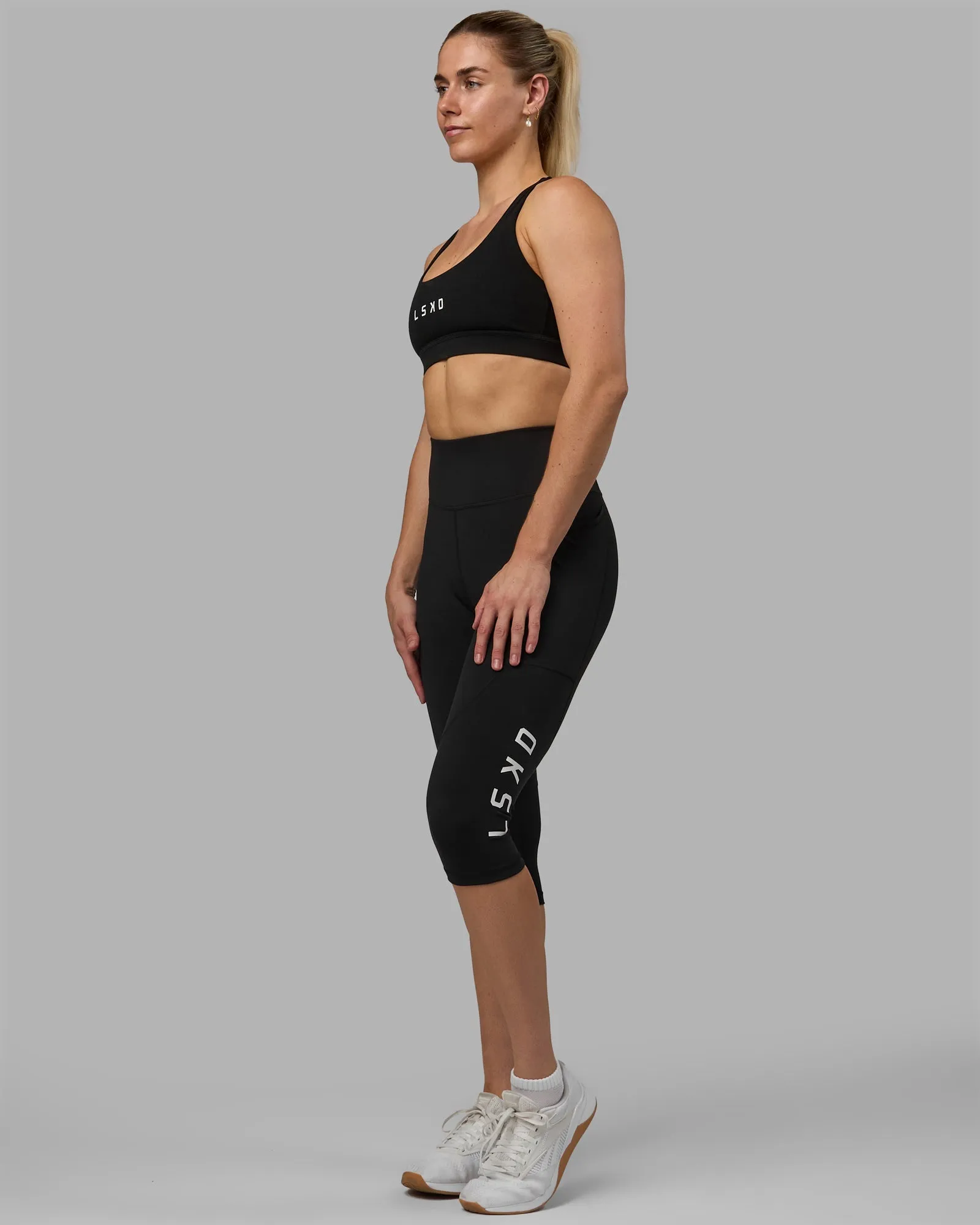 Rep 3/4 Length Leggings - Black-White