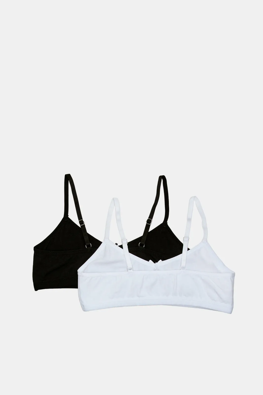 Senior Girls White And Black Soft Bra (2 Piece)