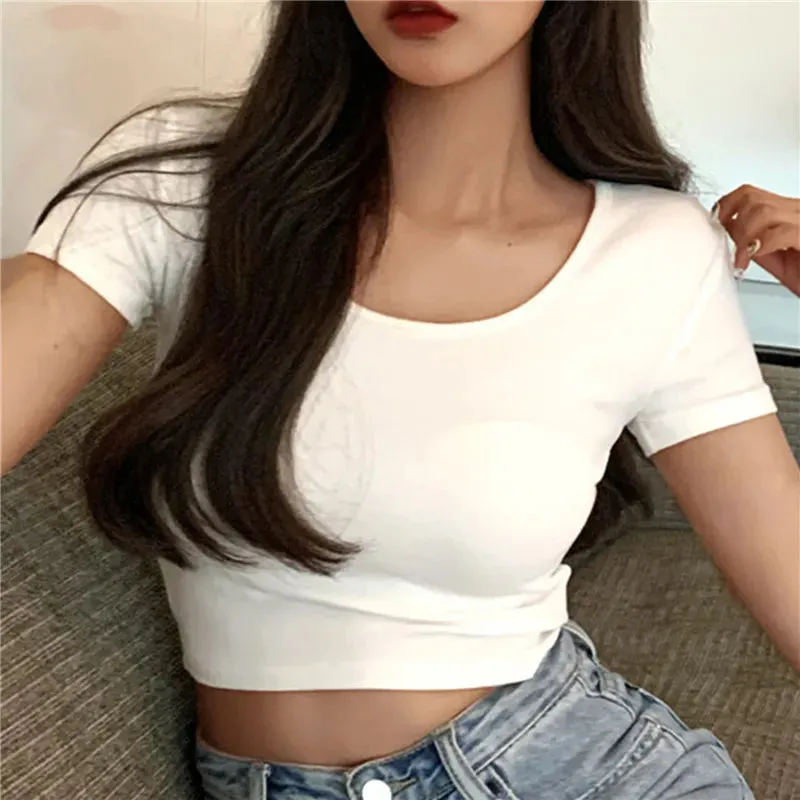 Slim Fit Round Neck Women's Short Sleeve Tee