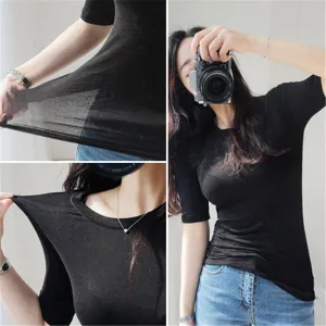 Spring Sexy Elastic Korean Style Skinny Slim Fit Long Sleeve Tops #2078