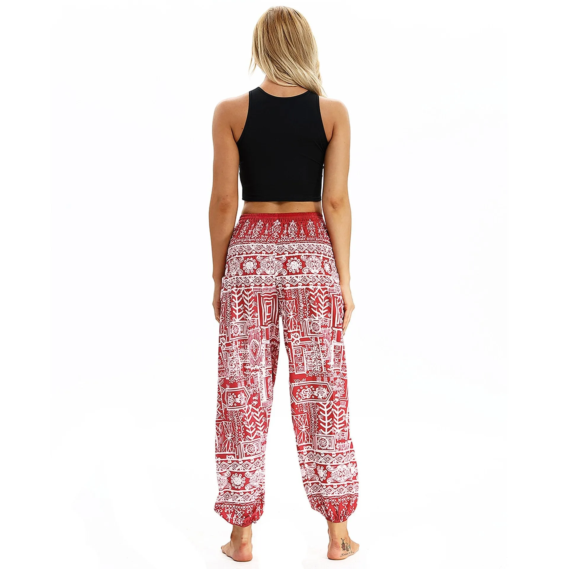 Totem print Women's Casual Light Lantern Dance Pants Popular In Autumn Yoga Loose Pants