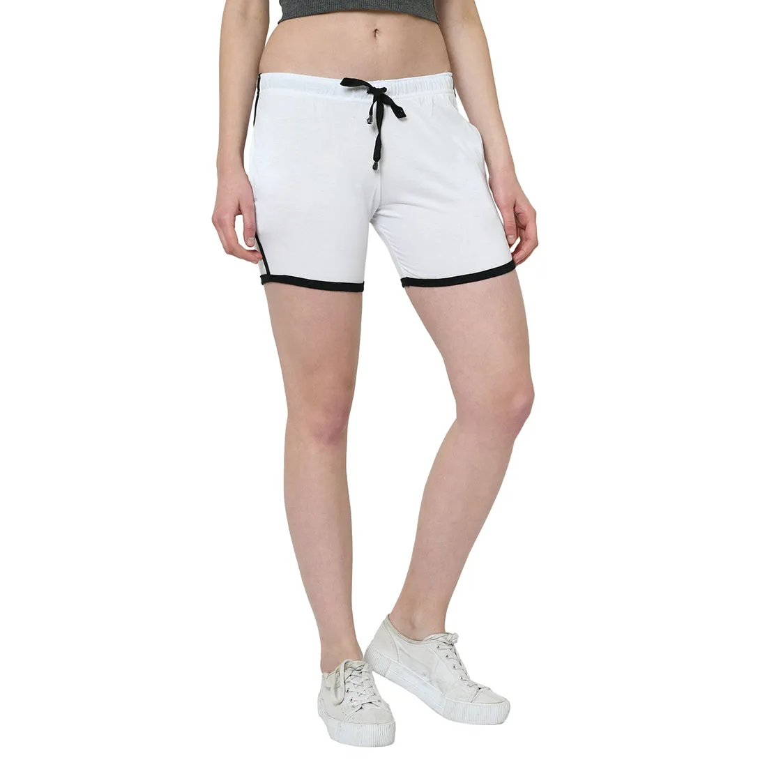 Vimal Jonney White Color Shorts For Women