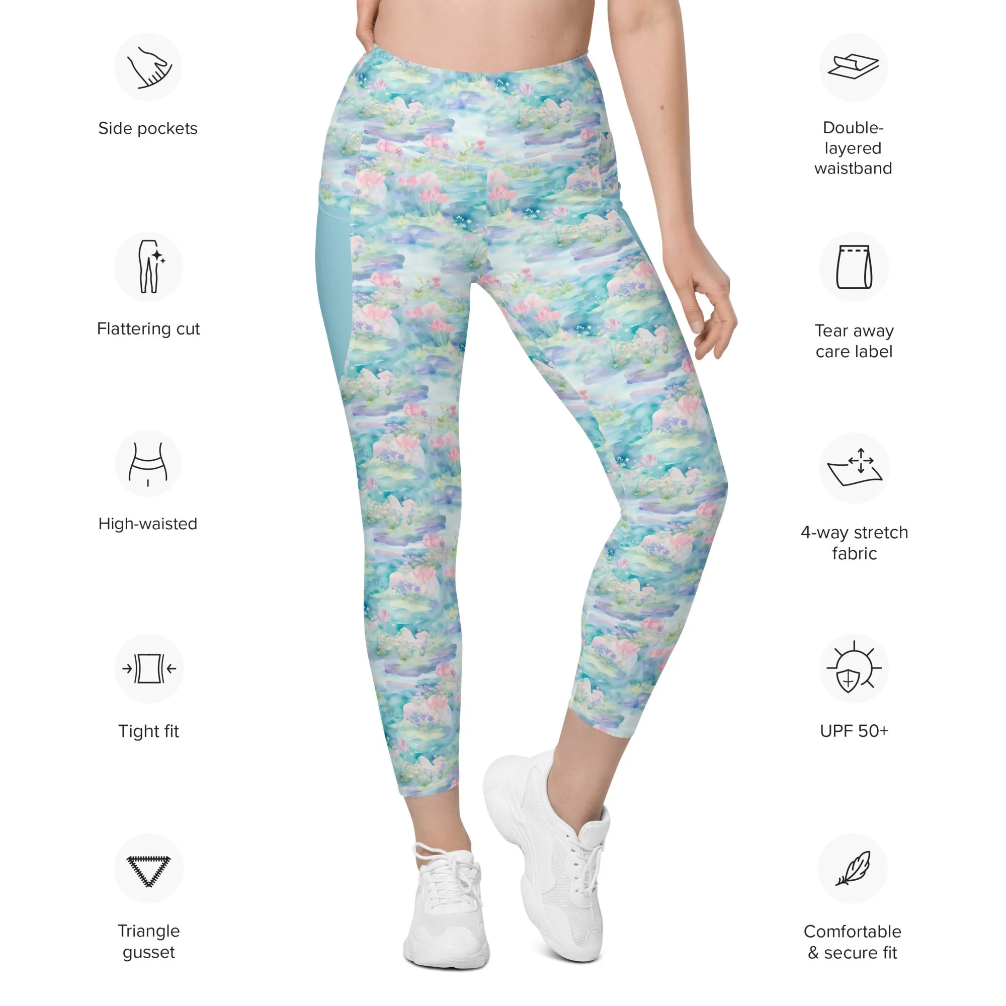 Water Lily- Leggings with pockets