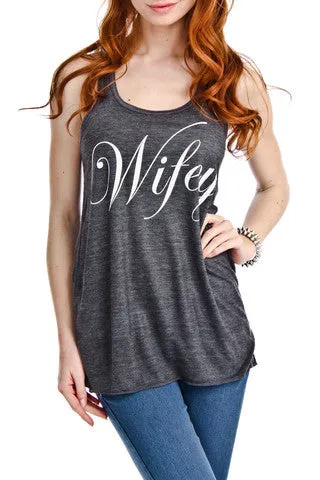 Wife Tank tops WIFEY Coral white black gray S - XXL. Mom Bride