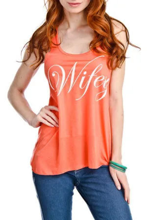 Wife Tank tops WIFEY Coral white black gray S - XXL. Mom Bride