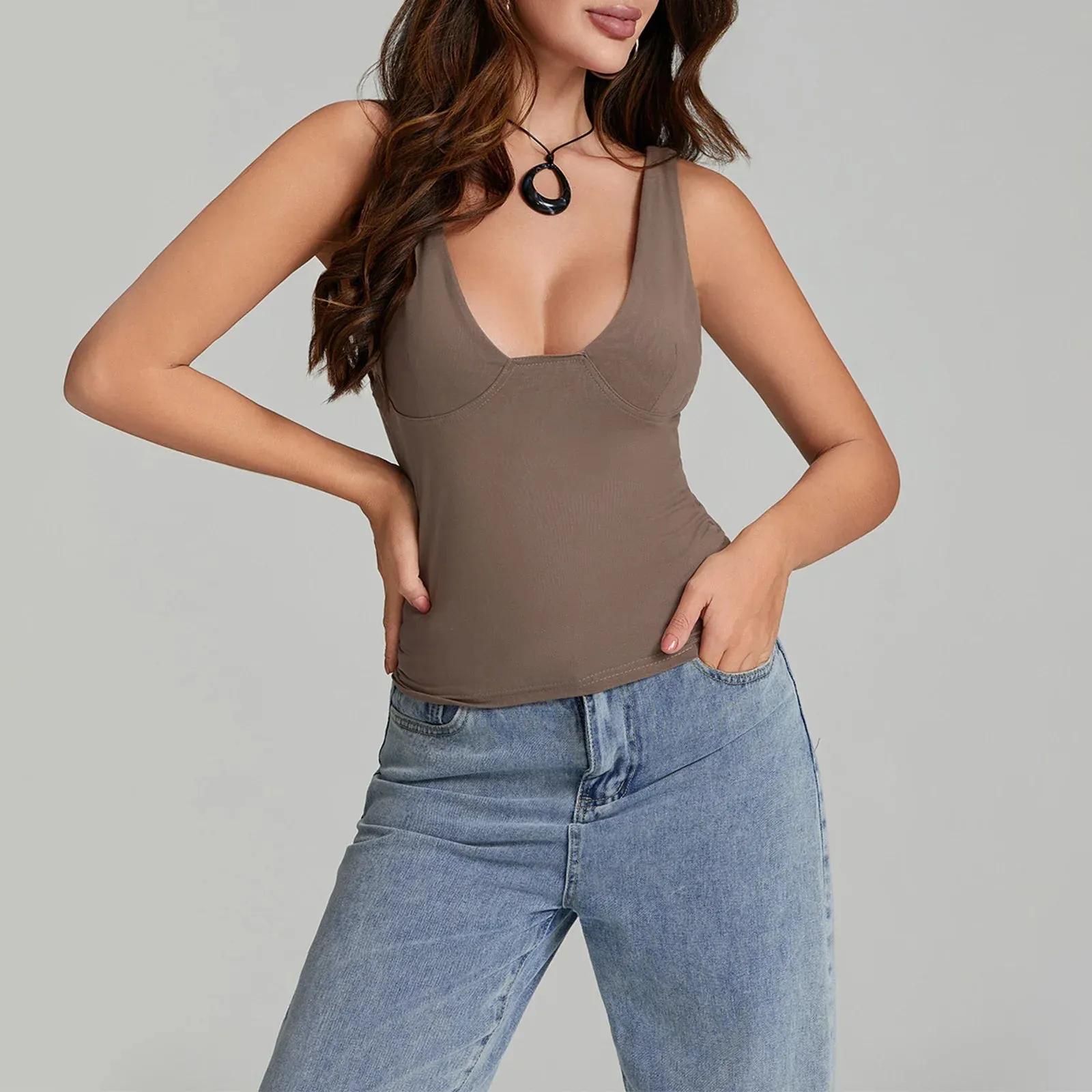 Women Cropped Tank Tops Casual Summer V-Neck Ruched Basic Vest Sleeveless Shirt Tank Y2k Top